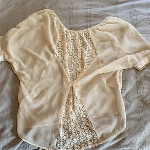 Sheer lace shortsleeve top